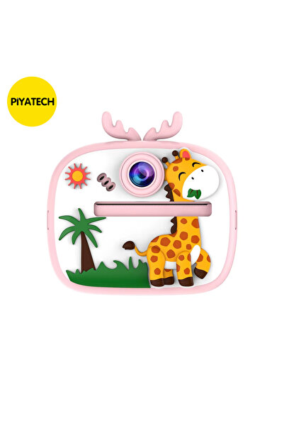 PİYATECH Çocuk Fotoğraf Makinesi - Şipşak Termal Yazıcılı, 1080P HD Çift Kame...