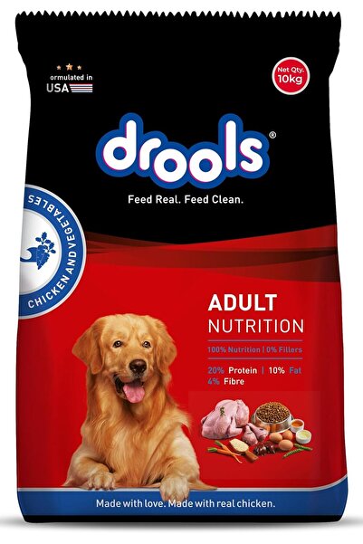 Drools Adult Dry Dog Food Chicken and Veg 10kg | 100% Balanced Diet With Real...