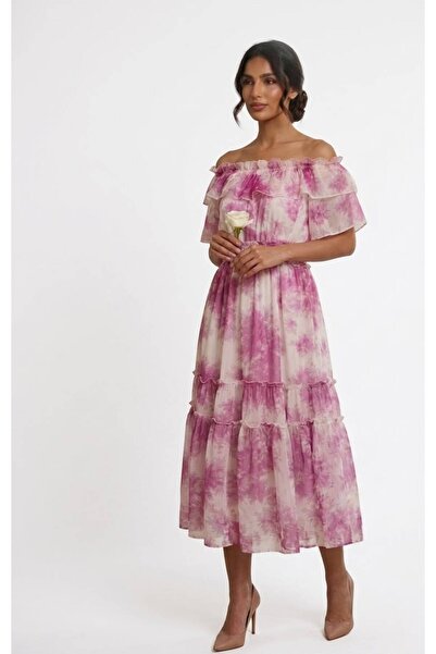 DAKEN Dakrn High-End Textured Chiffon Dress