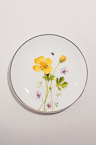 Paşabahçe Flora Porselen Pasta Tabağı Sarı 21 cm