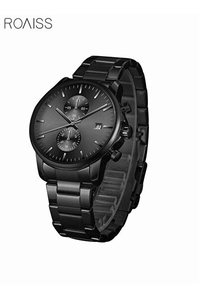 ROAISS Mens Fashion Business Watch Stainless Steel Waterproof Chronograph Qua...