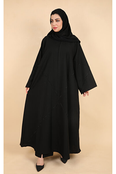Stylish Fashion Stylish Fashion Black Abaya with Crystal Work