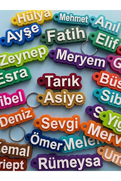 AsTar Labs 3D Kişiye Özel İsimli Anahtarlık Rengarenk 3D Tasarım Kişiselleşti...
