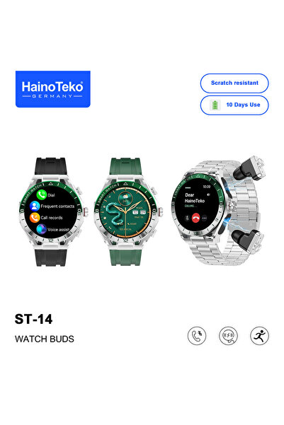 HAINOTEKO ساعة ذكية هاينو تيكو ST-14 مع سماعات لاسلكية، شاشة AMOLED، مكالمات ...