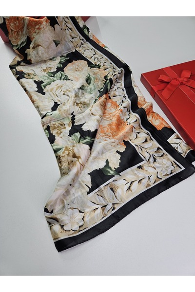 tomrisboutique Luxury Voile Silk Shawl Hijab Foulard Scarf Shawl Floral Patte...