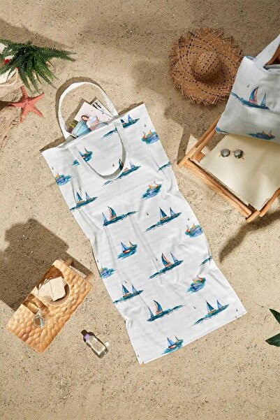 Özdilek Sailor Çantalı Plaj Havlusu 70x140 cm