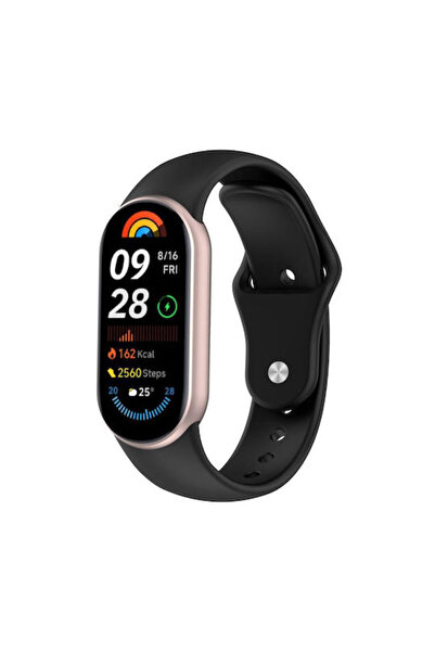OEM Λουράκι Σιλικόνης με Αντίστροφη Πόρπη για Xiaomi Mi Band 10 9 8 Μαύρο