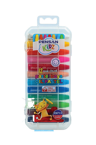 Pensan KIDZ 99967/12 12'li Plastik Kutu Pastel Boya Pastel Boya 12 RENK 1 Paket