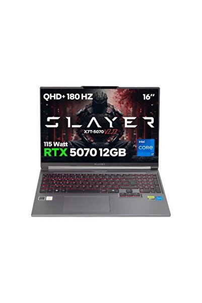 Game Garaj Slayer X7T-5070 V2.12 C2 Intel Core i7 14650HX 32GB RAM 1TB SSD RTX5070 16" 180Hz QHD+ IP