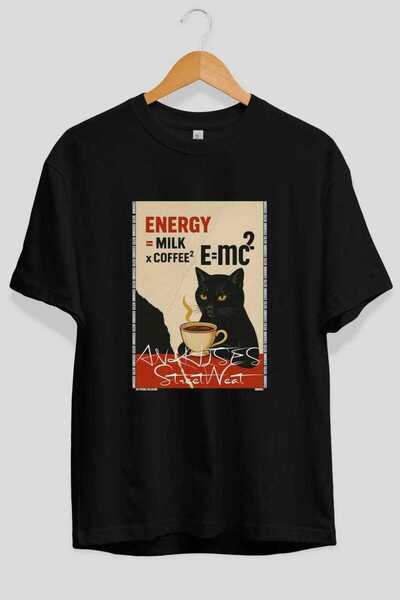 Ankhises Μπλουζάκι  "For the Love of Cats " με 126 στάμπες γάτας, μαύρο, over...