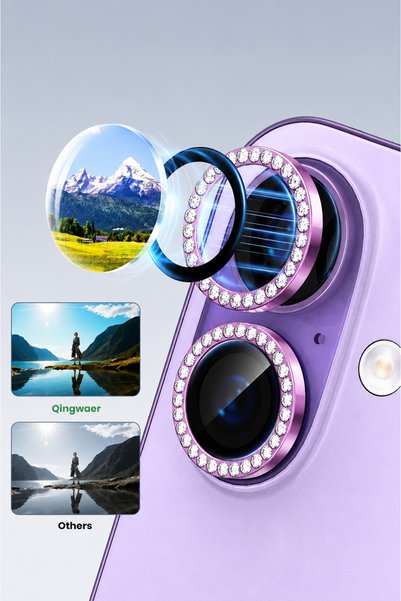 bzontech iPhone 17 Compatible (with Stone - Without Stone) Camera Lens Protector