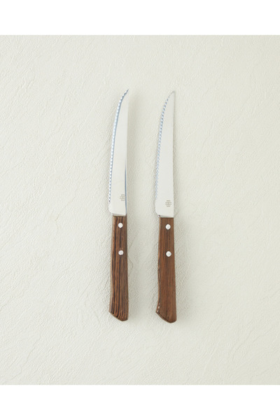 English Home Iron Slice Paslanmaz Çelik 2'li Bıçak 11 cm Kahverengi