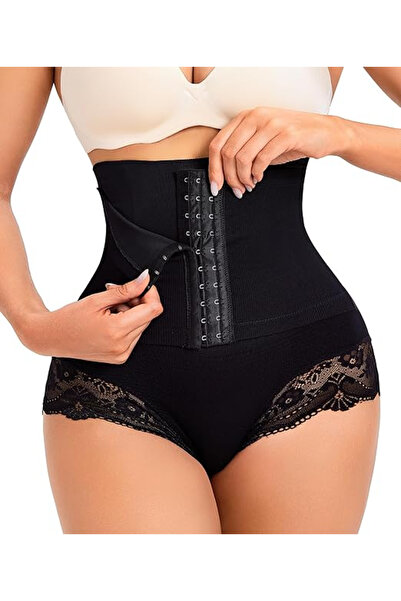 OEM Chilot modelator damă Bafully, Negru, Talie înaltă, Control abdomen, Efec...
