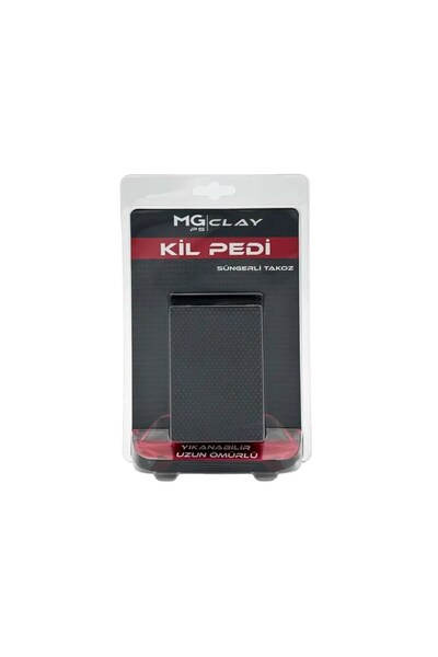 MG POLİSAJ MG PS Süngerli Kil Bloğu 10x6 cm (Siyah) Clay Pad Sponge Block