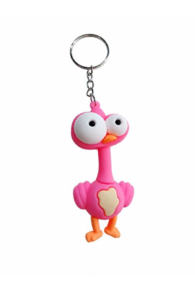 KAYLANIN DÜNYASI Pink Bird Keychain with Big Eyes – Funny Cute Keychain, Frie...