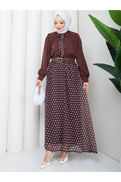 EFSUN MODA ΣΕΤ ΤΥΠΩΜΕΝΟ ΦΟΥΛΑΡΙ ΚΑΙ ΦΟΥΣΤΑ ΣΙΦΟΝ ΜΕ ΣΧΕΔΙΑ ΠΟΥΑΝΤΟΥ, ΜΕ ΖΩΝΗ
