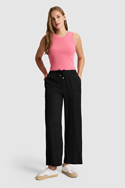 U.S. Polo Assn. Kadın Siyah Kanvas Pantolon 50325543-VR046