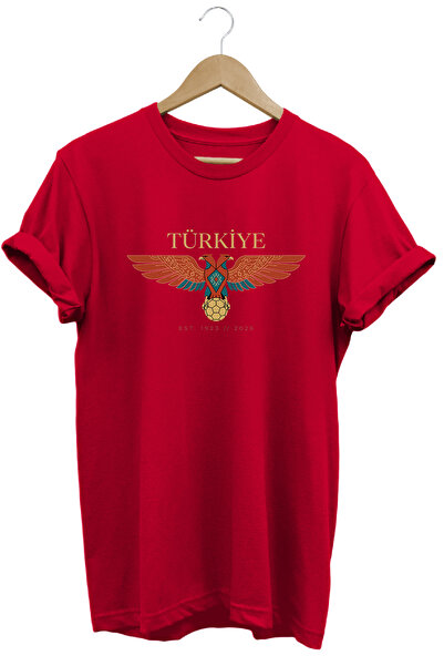 remonz Unisex Τουρκίας Μπλουζάκι με στάμπα με δικέφαλο αετό, μεγάλου μεγέθους...