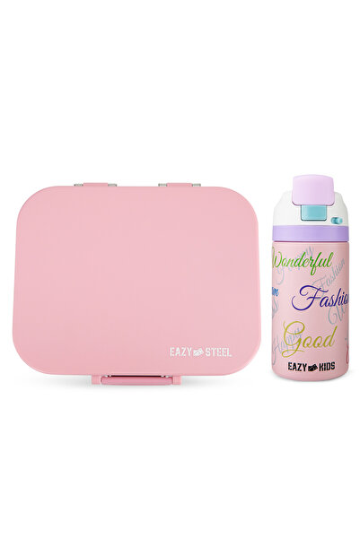 Eazy Kids Premium Stainless Steel Bento Lunch Box w/ Stainless Steel Water Bo...