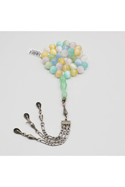 genernic Cat’s Eye Agate Rosary 34 Beads 10.5mm Multi-Color Prayer Beads 59g ...