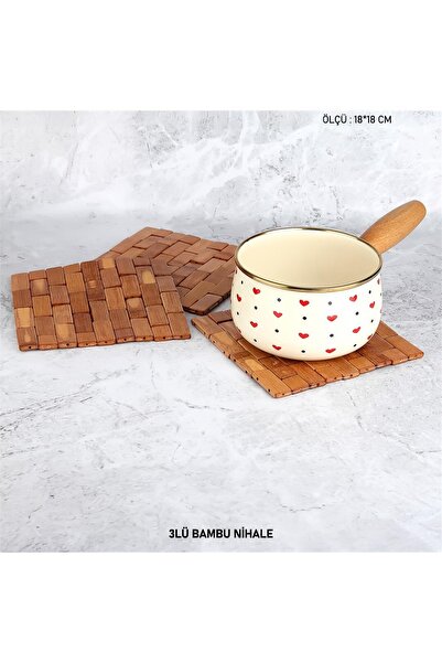 MİEN Bambu Nihale 3'lü Set 18x18 cm