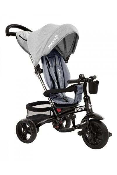 Makani Tricicleta pentru copii Xammy Light Grey multifunctionala, cu spatar r...