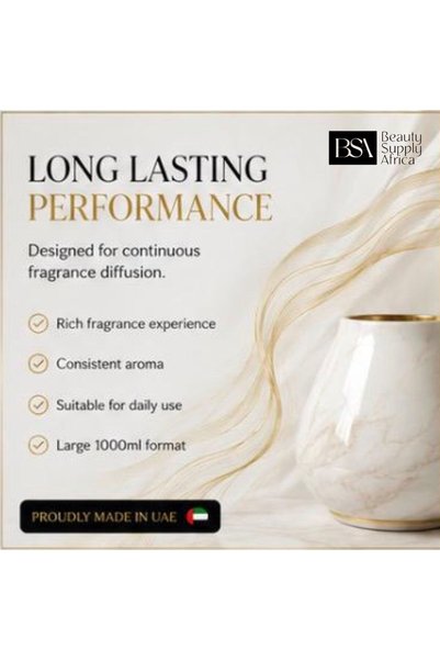 Beauty Supply Africa White Musk Diffuser Oil 1000 ml Premium Home Fragrance Oil Soft Clean Luxury Scent Long Lasting Aroma Made in UAE