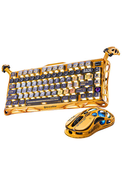 Gravastar Mercury K1 Pro Kablosuz Mekanik Gaming İngilizce Q Klavye ve M1 Pro...