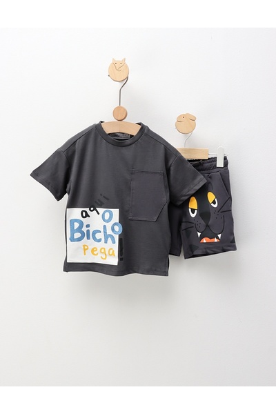MiniKids Set de vara, Bichoo Pega, gri-petrol