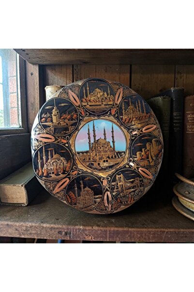 Hureggo Vintage Handcrafted Copper Wall Plate - Turkish Historical Structures...