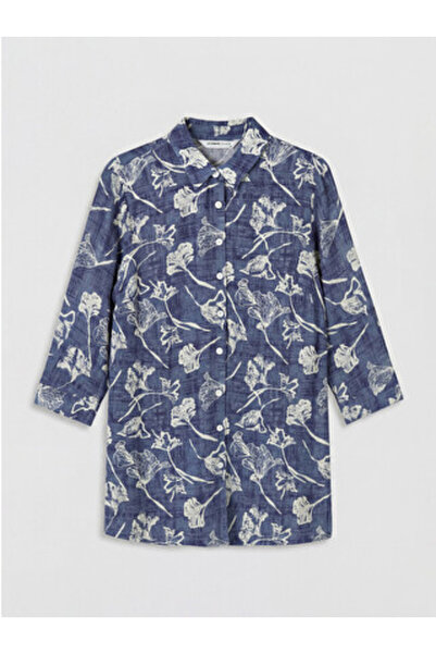 LC Waikiki New Season Indigo Patterned Women's Shirt Tunic