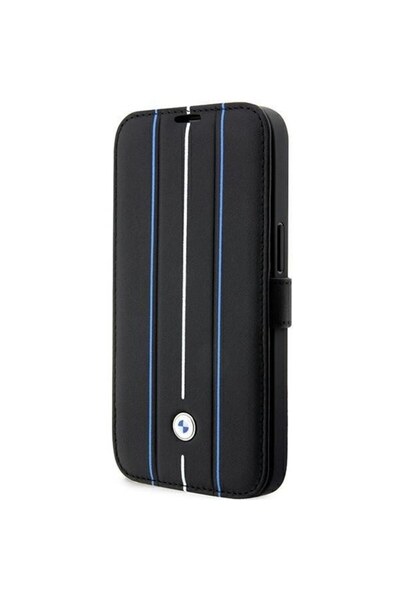 BMW Husă BMBKP14L22RVSK pentru iPhone 14 Pro 6.1 ", neagră, piele cu imprimeu...