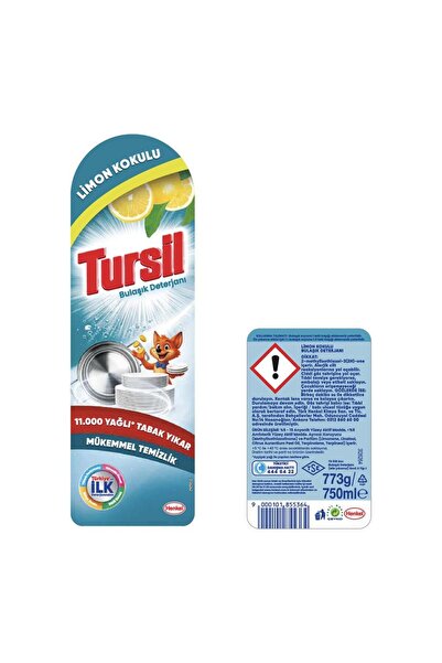 Tursil Elde Yıkama Bulaşık Detarjanı 750 ml 3'lü Set + Mikrofiber Bez Hediyeli