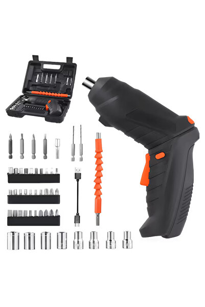 Tim Mini șurubelniță electrică 3.6V, 1.3Ah Li-Ion, 4Nm, 180 RPM, 2 moduri de ...