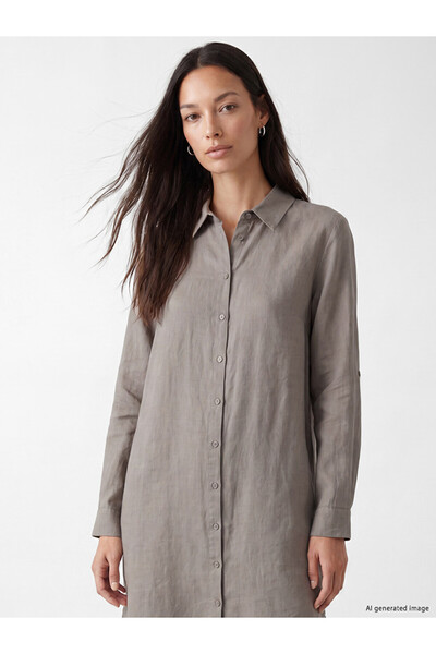 LC Waikiki Oversize 100% Linen Women's Shirt Tunic