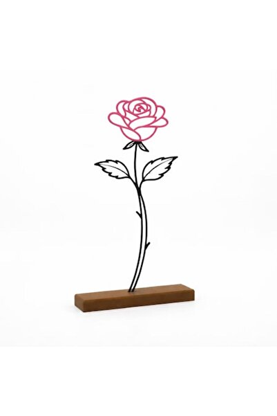 OEM Decorațiune florală modernă Linea Rose, imprimată 3D, 21 cm, roz