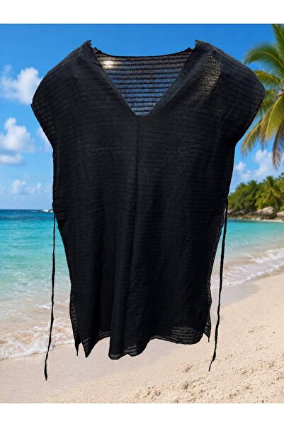 mikam Various Black Pareoles with Tie-Up Vests for Direct Wear