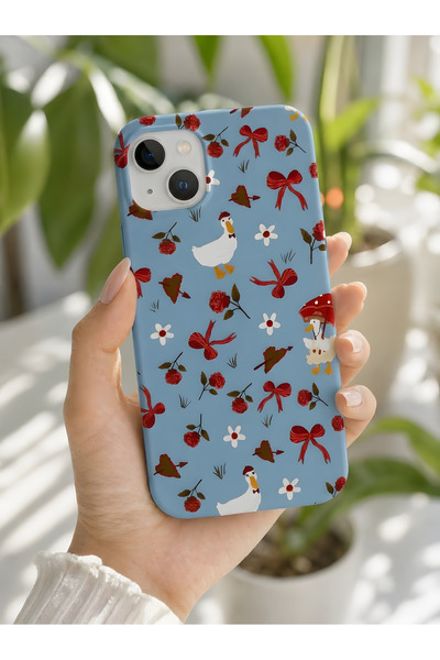KILIFOLOG iPhone 14 Uyumlu Şık Sevimli Ördek Kurdele Tasarımlı Koruyucu Silik...
