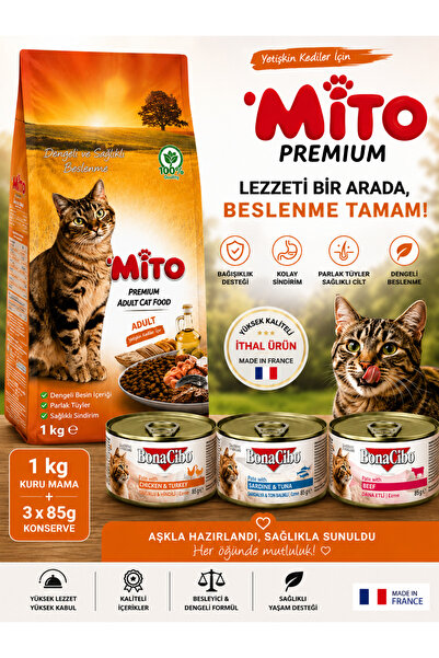 Mito LaMito ( 1 Kg. ) + 3 Adet Yaş Mama