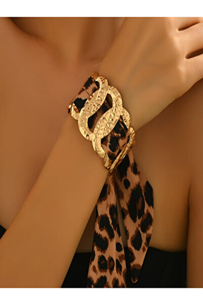 Take Two By Styli Leopard Scarves Cuff Bracelet