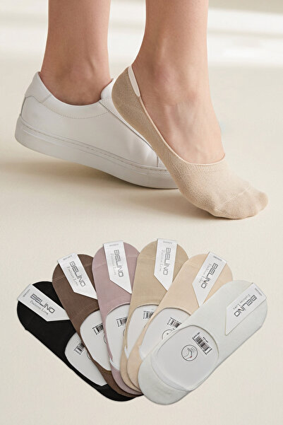 BELİNOPLUS Invisible Silicone Printed Ballerina Socks for Women, Pack of 6