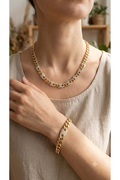 XUPING JEWELRY xupıng 14k görünümde zirkon taşlı çelik set