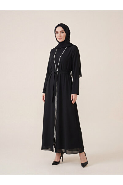 Beyza Giyim 9791 Şeritli Abaya