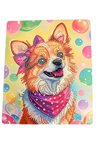 iğne izi Hı Stone 5D Diamond Stone Embroidery Kit Painting 21X25 cm Dog Patte...