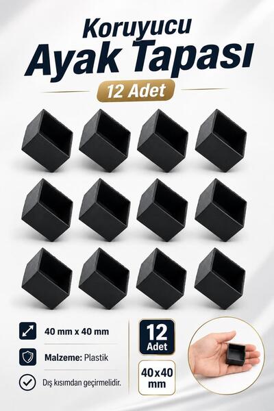 NZB Kare Profil Dış Takoz (40x40 mm) Masa Sandalye Sehpa Tapası Tıpa Papuç Pa...
