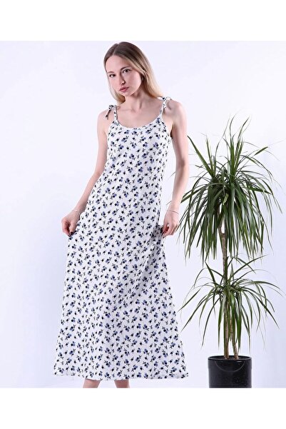 GK LUXURY & FASHION Long Dress with Ip Straps, Adjustable Strap, Wrinkled Fab...