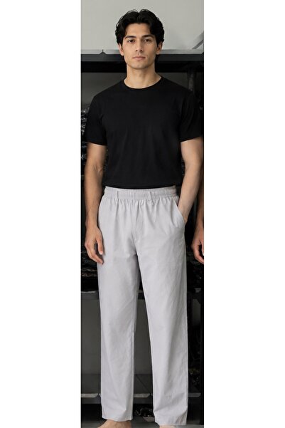 CEMRE Men's Summer Linen Pants with Elastic Waist