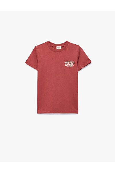 Koton Tricou imprimat din bumbac cu mânecă scurtă cu decolteu
