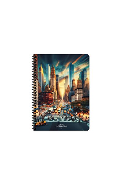 KESKİN COLOR 16.5X22.5 Spiral Pp Cover Checkered City Notebook - New York