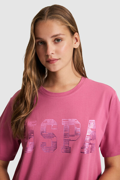 U.S. Polo Assn. Women's Fuchsia Basic T-Shirt 50321690-Vr023